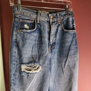 Distressed girlfriend jeans